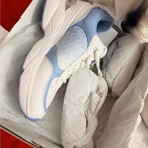 MICHAEL Michael Kors White and Light Blue Sneakers